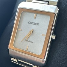Citizen Eco-Drive Womens Rose Gold Accents Calendar Silver Watch 25MM EG6016-58A