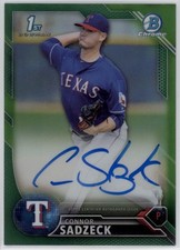 2016 Connor Sadzeck Bowman Chrome Green Refractor  Auto RC /99 #BCAP-CS (D102)