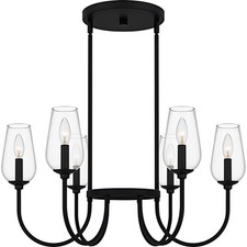 Matte Black  Chandelier from the Viscount Collection