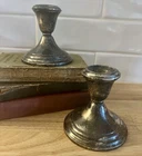 Vintage Reed & Barton Sterling Silver Candlestick Holders Pair Weighted 4"