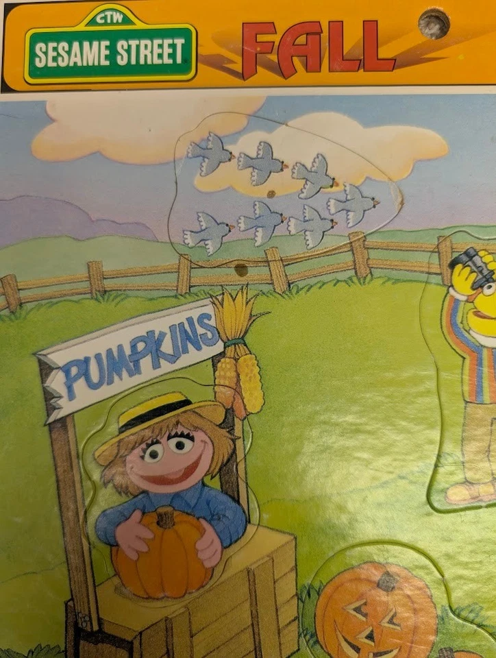 Rompecabezas con marco temático de otoño de Plaza Sésamo de colección Merrigold Press Big Bird 1991 Foto 3 de 4