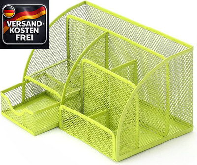 Schreibtisch Organizer mit 6 Fächern Metall Mesh Stifthalter Desk Aufbewahrung