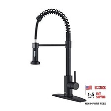 Kitchen Faucet with Pull Down Sprayer, Commercial Spring Kitchen Sink Black