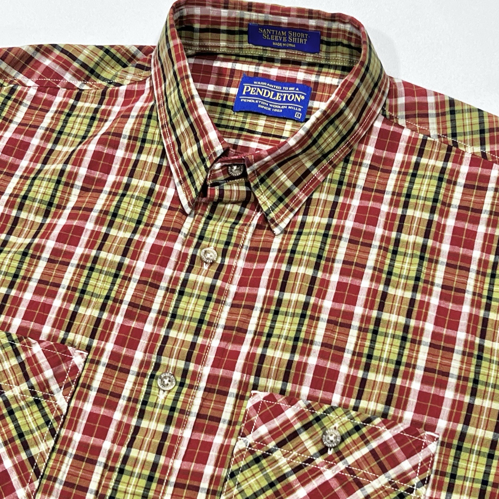 Pendleton Men Button Multicolor Santiam Short Sle… - image 1