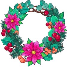 30 Custom Beautiful Christmas Wreath Personalized Address Labels