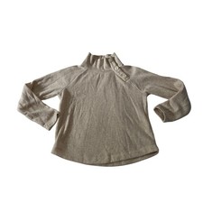 Crew Cuts Beige Button Detail Mock Neck Sweater Sz S