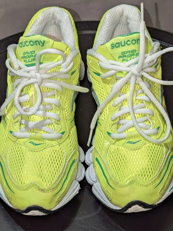 Zapatos SAUCONY para mujer 9,5 amarillo neón rejilla propel plus 2 correr con cordones Foto 2 de 4