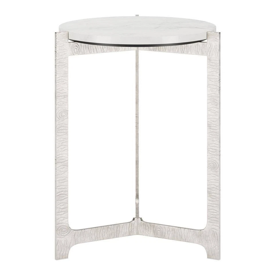 Barmas 19,3 pol.W prata 24,8 pol. Mesa redonda de mármore H - Imagem 3 de 4