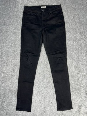 Levis 721 High Rise Skinny Leg Jeans Womens 31 Black Denim Cotton Stretch 30x31