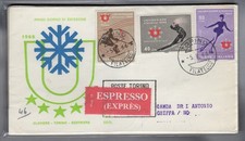 Italy FDC Venetia 1966 Winter Universiade Traveled Exp. for Italy