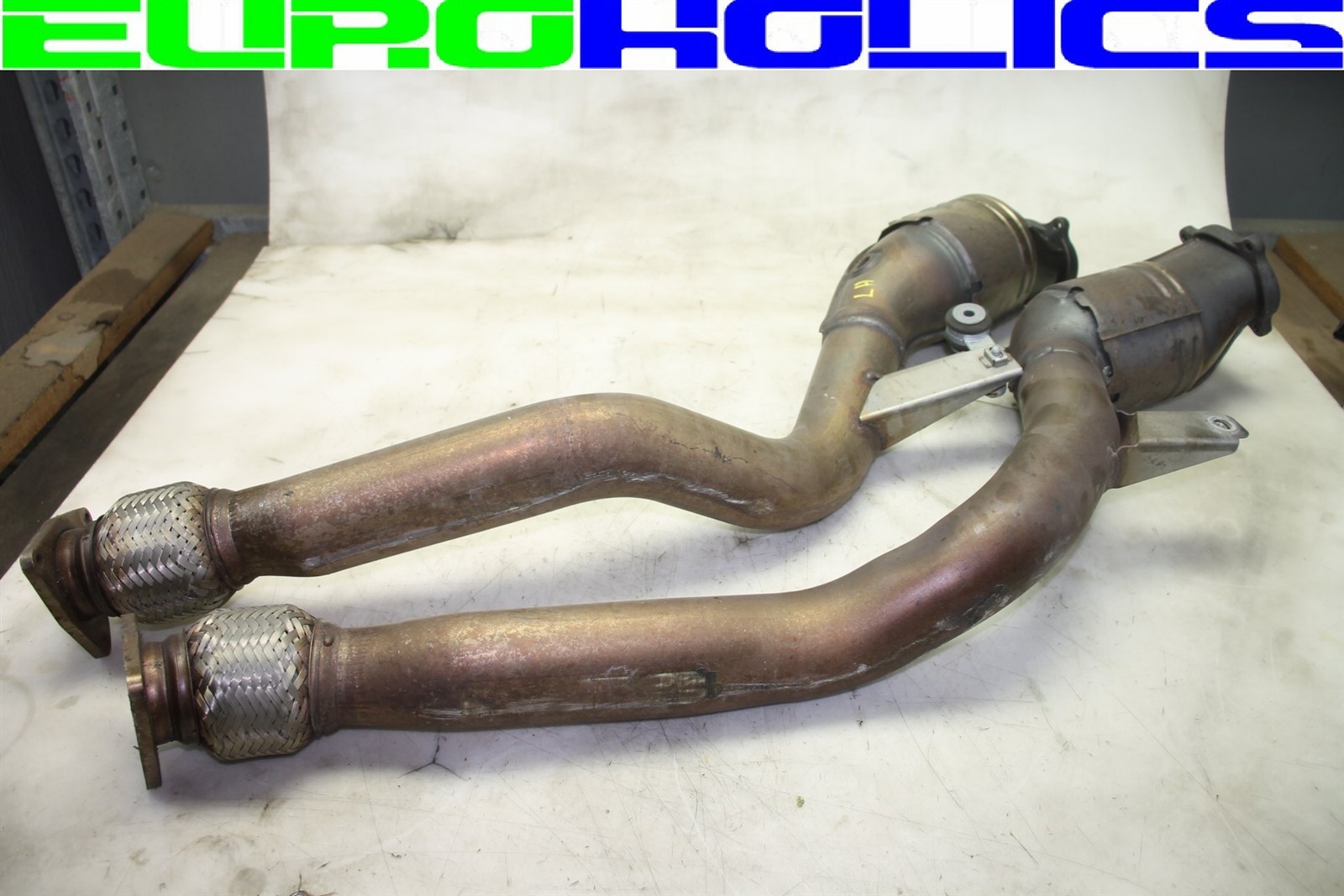 Pair OEM Bentley Continental Flying Spur 06-12 Exhaust Downpipes Left Right 43k!