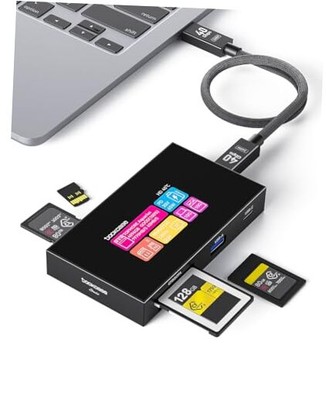  Smart 8-in-1 CFexpress Type B/Type A Card Reader with Touch Screen | UHS-II 
