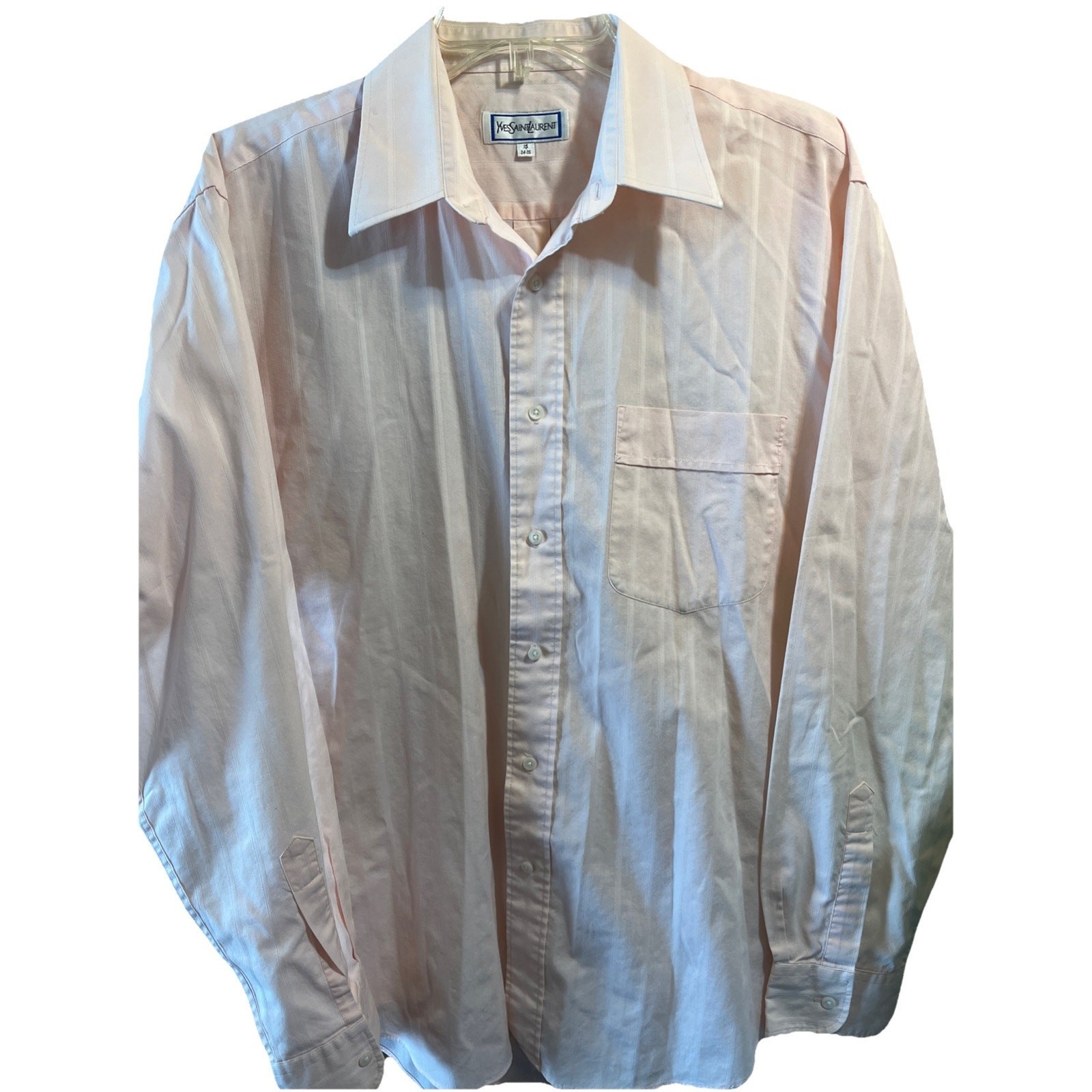 Camicia Yves Saint Laurent adulto 16 34 35 rosa chiaro manica lunga con bottoni uomo