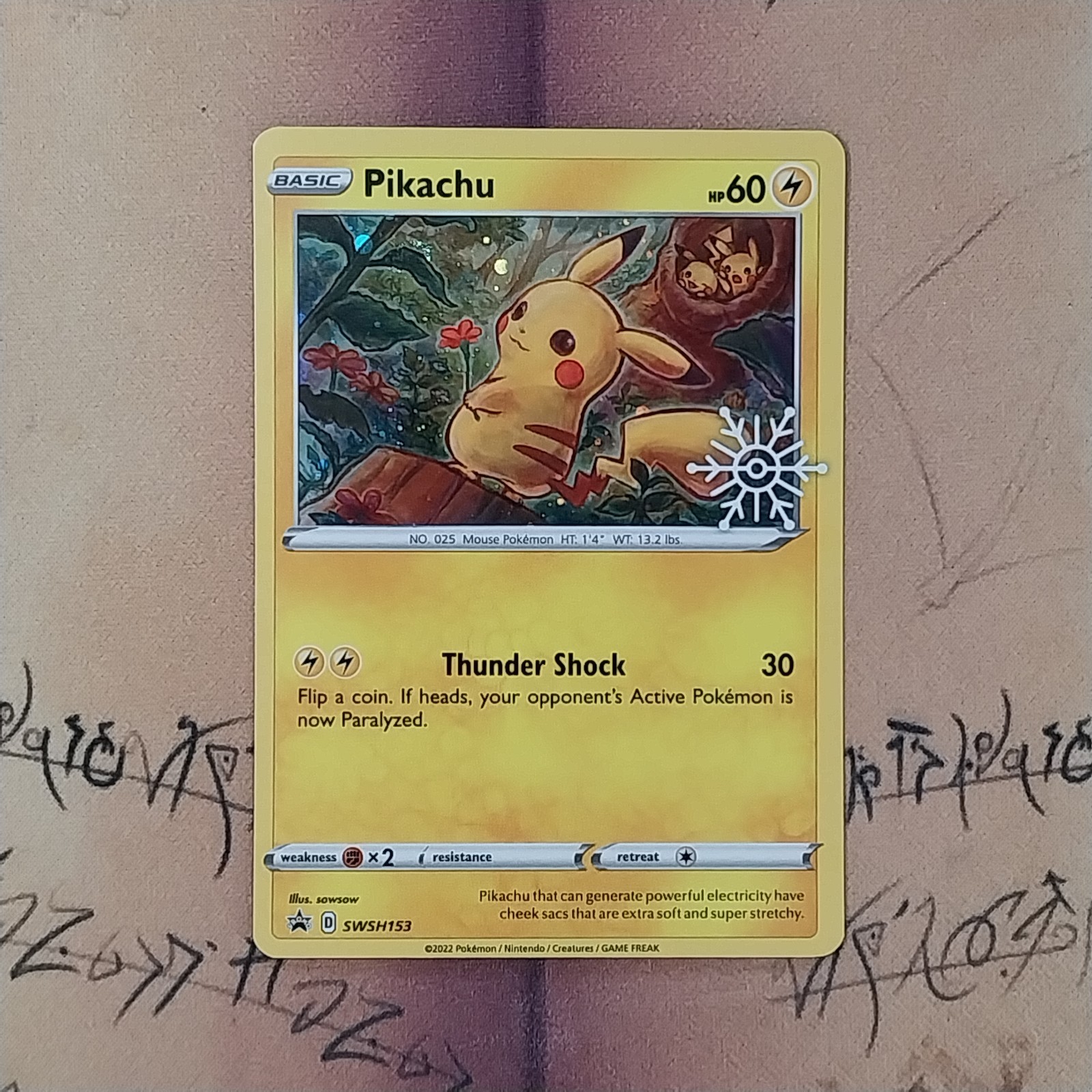 Pikachu SWSH153 Black Star Promo Holiday Calendar Holo NM Pokemon Card English
