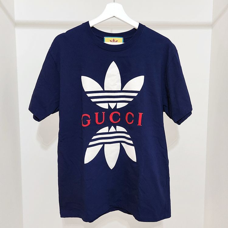 国内正規GUCCI adidasコラボ 長袖コットンTシャツ ホワイト 国内正規GUCCI adidasコラボ 長袖コットンTシャツ ホワイト