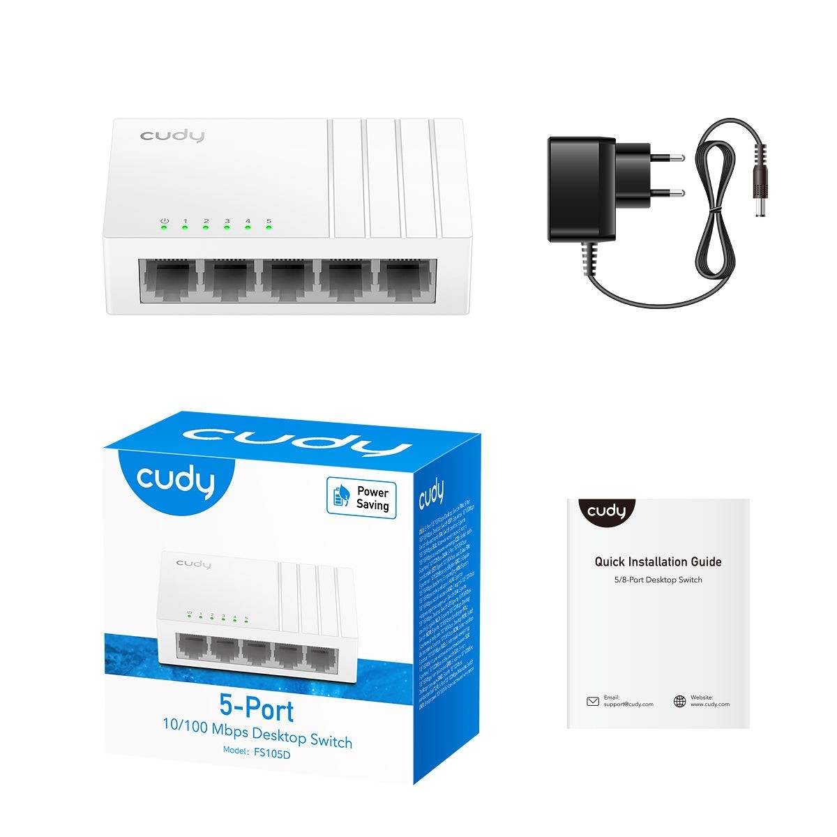 Cudy Switch Da Tavolo Fs105d 5 Porte 10/100 Mbps - Immagine 4