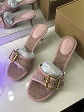 Coach Margot Sandal Kitten Heels Pink Size 39