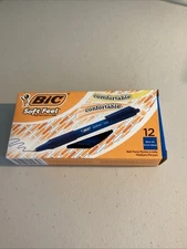 BIC Soft Feel Blue Retractable Ballpoint Pens, Medium Point (1.0mm), 12-Count