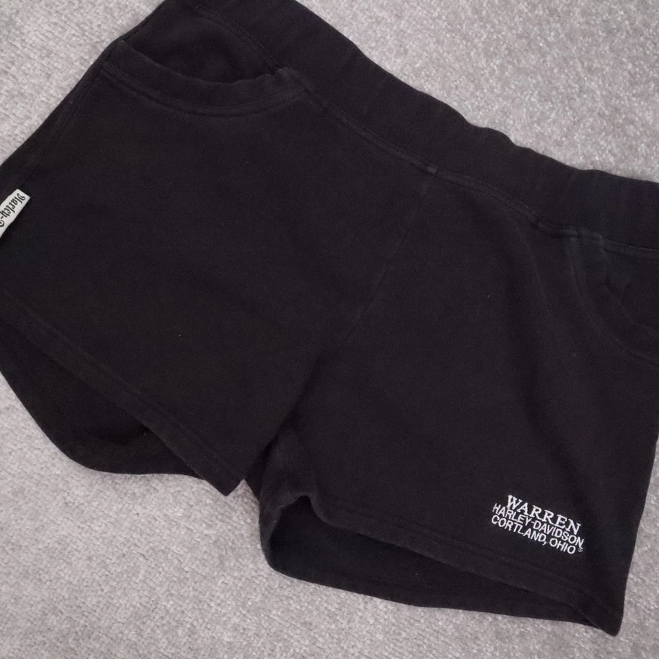 Винтажные женские байкерские большие черные эластичные карманные шорты Harley Davidson Ohio - Изображение 4 из 4