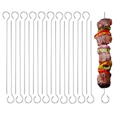 20 Pcs Metal Skewer for Grilling, 8" Reusable Barbecue Skewers Kabob Skewer