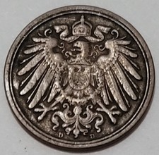 1907 GERMAN EMPIRE ~ 1 PFENNIG ~ Lower Mintage ~ Deutsches Reich!