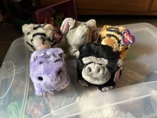 VTG Puffkins Zoo Creatures Elephant, Gorilla, Hippo, White  Orange Tigers NWT