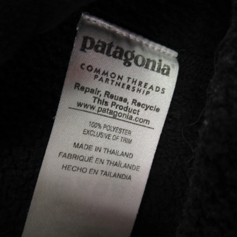Patagonia Jacket Girls Small Long Sleeve Pockets Lightweight Black - Image 4 of 4