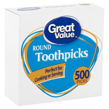 Great Value Round Toothpicks, Pack of 500