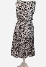 Talbots Women s Size 2P Leopard Print Ruffle Hem Sleeveless Tank Dress