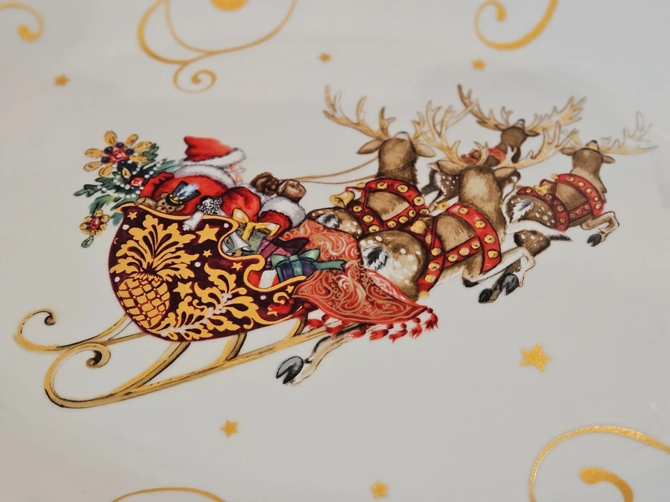 Plato Williams Sonoma 'Twas the Night Before Christmas 21" con mango NUEVO Foto 3 de 4