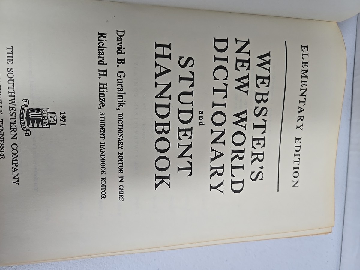 Webster's New World Dictionary 1966 Elementary Edition + Student