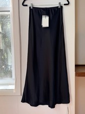NWT Reformation Layla Silk Skirt Black 6