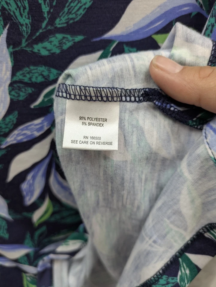 Camisa Estampado Botánico Para Mujer Grande Hoja Estimada Informal Tropical Resort Foto 2 de 4