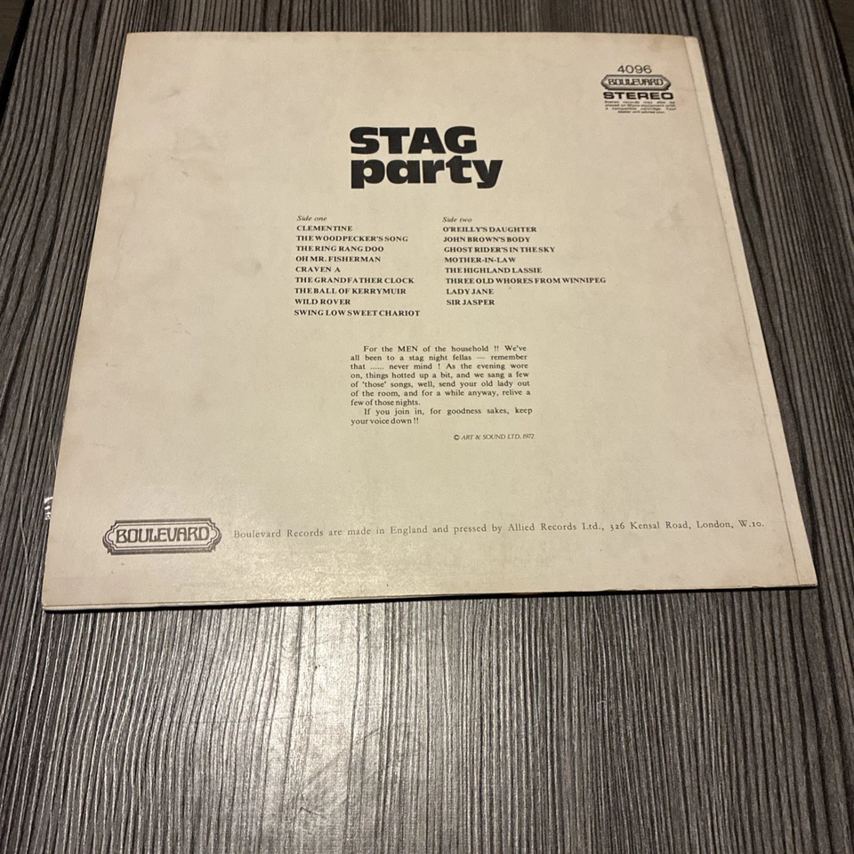 THE BREWERS STAG PARTY SEXY NUDE COMEDY X CERT ADULTS ONLY SONGS 1st UK LP 1972 — 第 2/2 张图片