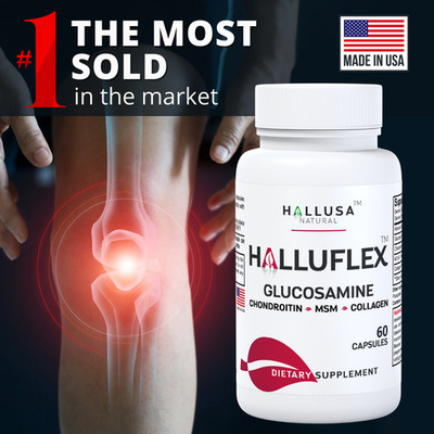 HALLUFLEX - Glucosamine, Chondroitin & MSM - Joint Pain Relief - 60 Capsules