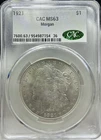 1921 $1 Morgan Silver Dollar CAC MS63 Uncirculated