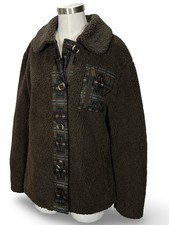 Pendleton Larkspur Brown Sherpa Fleece Aztec Print Womens Jacket Medium