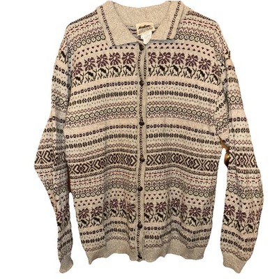 Northern Reflections 90s  Large Vintage Cardigan Collar Button sweater Grandma