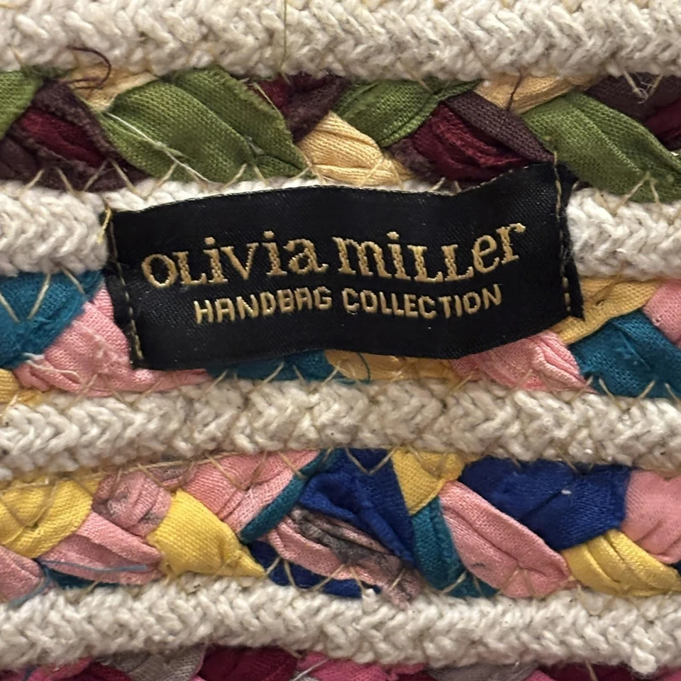 👜 Olivia Miller Handbag Collection Multicolor Braided Tote Boho Straw Beach Bag - Image 3 of 4