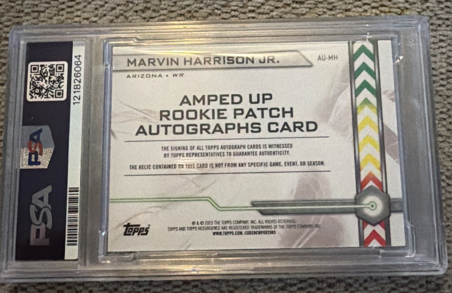 2024 Topps Resurgence - Amped Up Rookie Patch Autographs Marvin Harrison Jr.... view 2