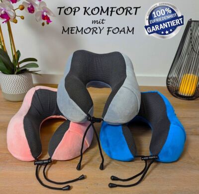 Nackenhörnchen PREMIUM Memory Foam Hörnchen Nackenkissen Reisekissen Kissen