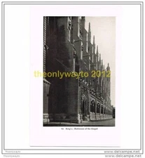KING'S: BUTTRESSES OF THE CHAPEL , Book Illustration, 1949