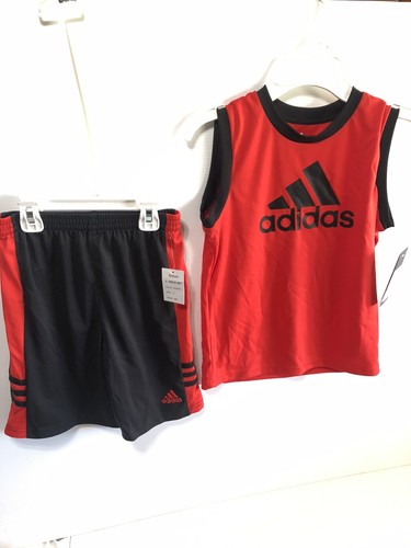 Adidas Boys Black Shorts and Red Top, Size 6 NWT - Picture 4 of 7