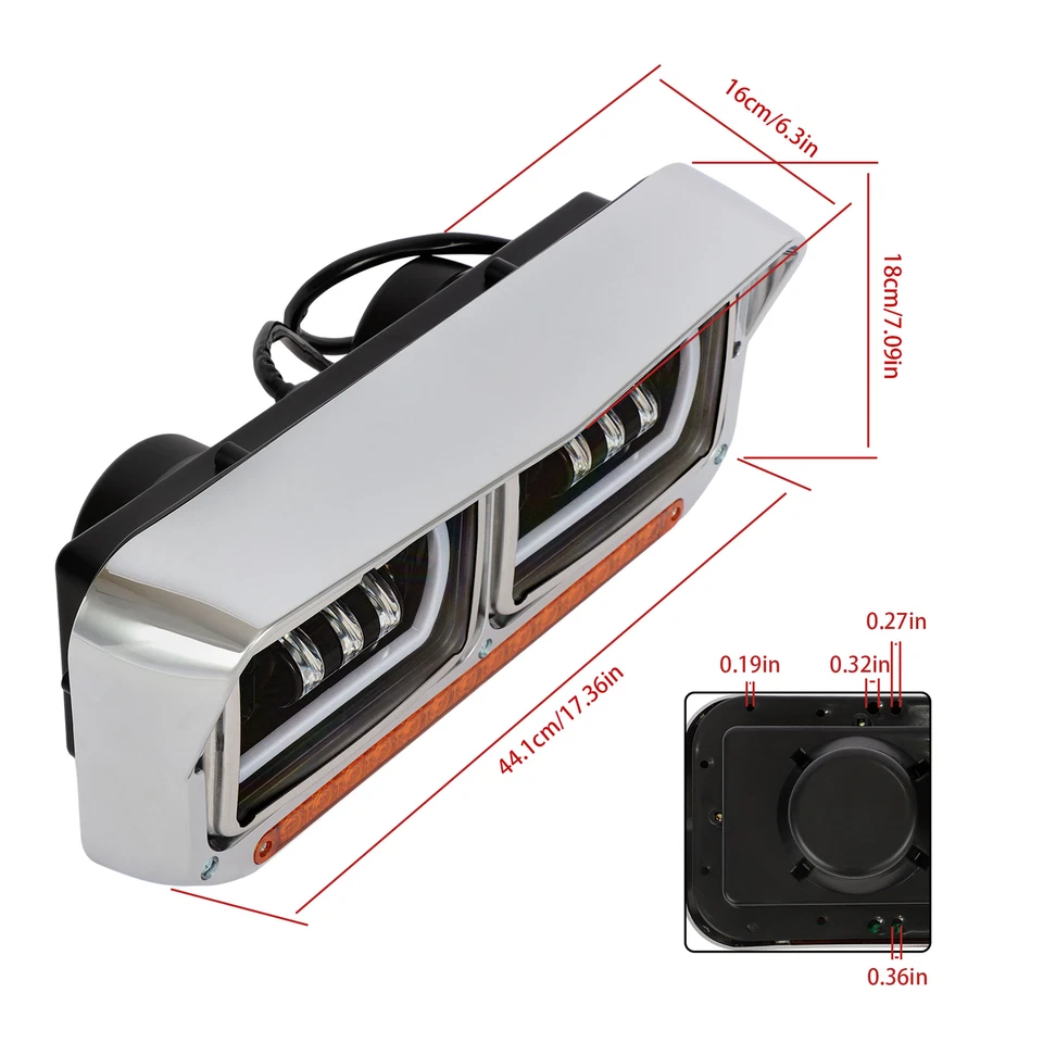 Lámpara para Kenworth W900 1981-2019 para faros proyectores Western Star LED DRL Foto 2 de 4