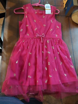 Nautica Girl s Dress Girls 3t Casual Summer Hot Pink Gold Pineapple 