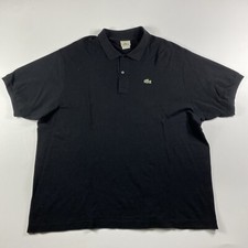Lacoste Men Polo Shirt 9 Black Logo Patch Short Sleeve Collar Pullover Casual