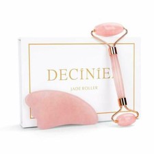 Deciniee Jade Roller and Gua Sha Tools Set - Anti Aging Rose Quartz Roller