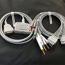 12 channel GE Marquette 10 lead EKG Trunk cable plus lead wire Compatible