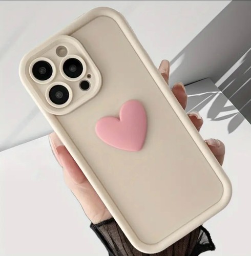 IPhone 16 Plus Case Hülle - Silikon Mat Herz Gold - Beige - Kaufen