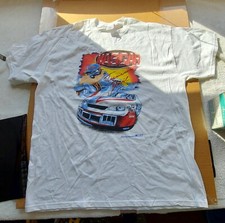 Taz nascar shirt Delta XL white see pics stain tazmanian devil 90's